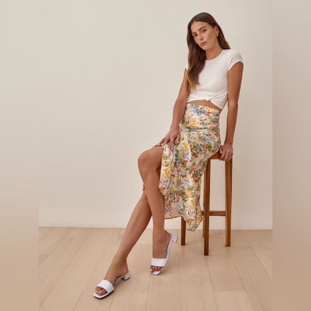 Reformation Bea Floral Midi Skirt